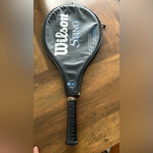 Wilson Black Tennis Racket with Blue Accents